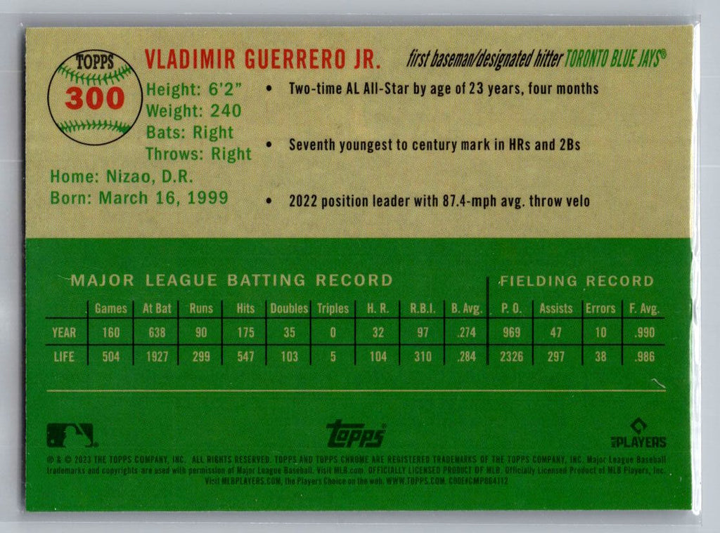2023 Topps Chrome Platinum Anniversary #300 Vladimir Guerrero Jr.