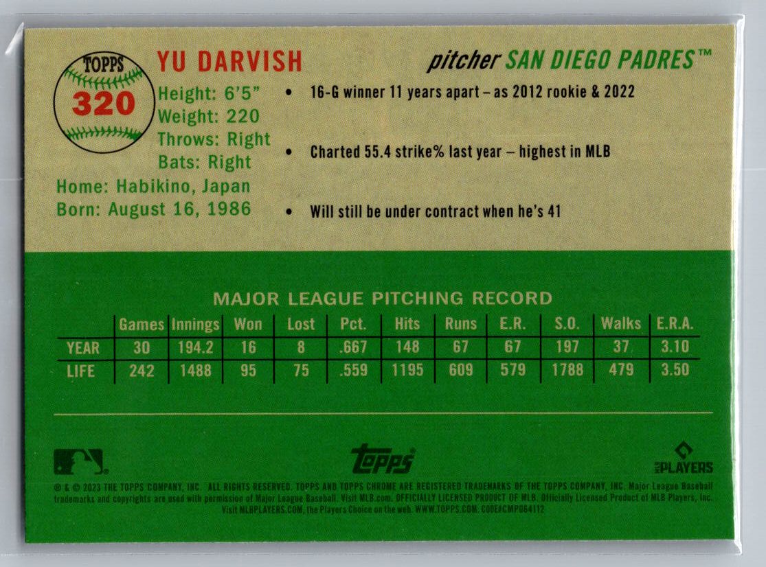 2023 Topps Chrome Platinum Anniversary #320 Yu Darvish