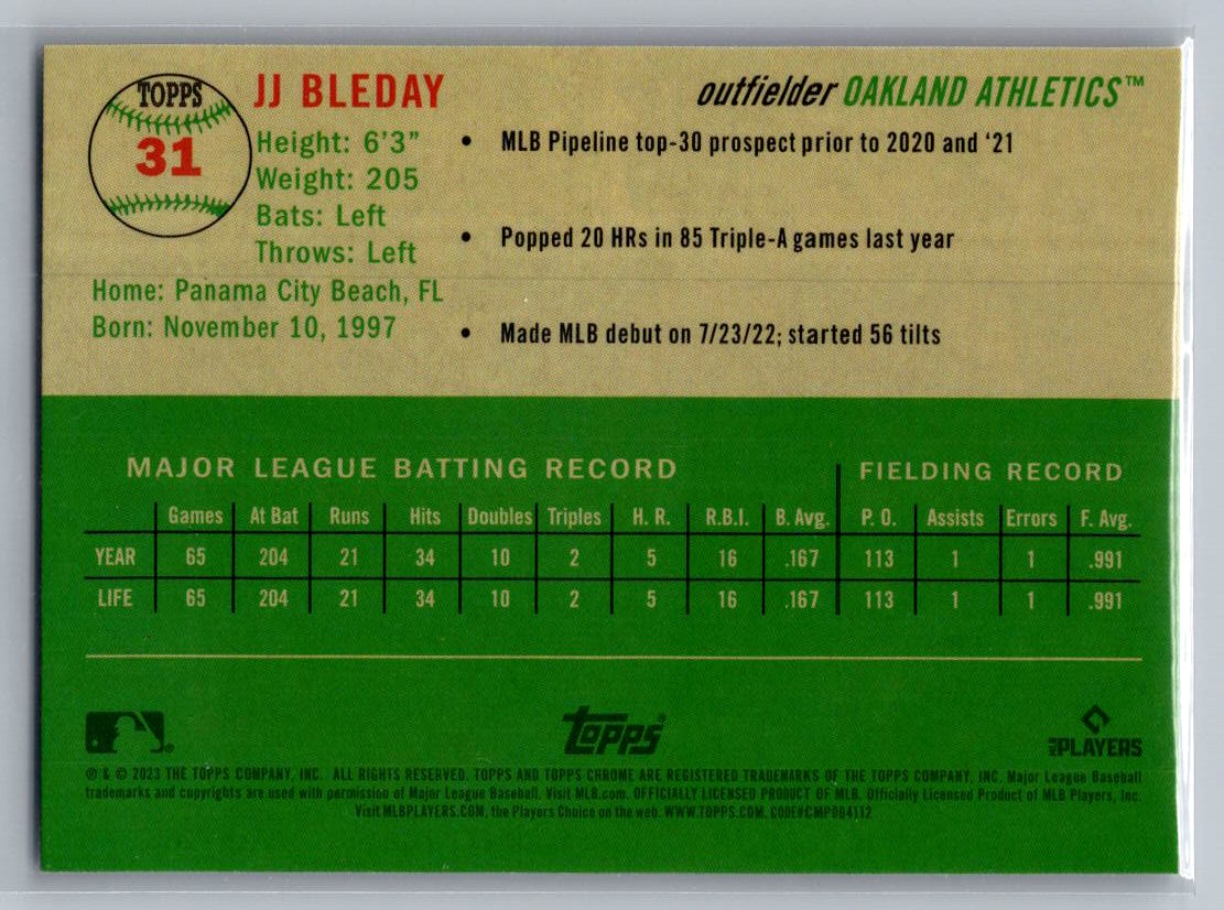 2023 Topps Chrome Platinum Anniversary #31 JJ Bleday