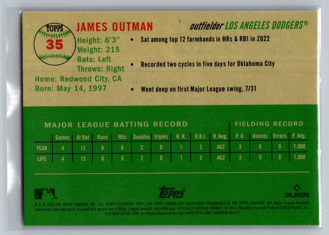 2023 Topps Chrome Platinum Anniversary #35 James Outman