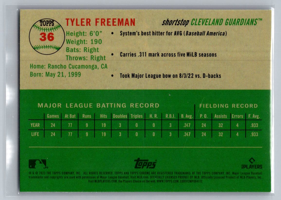 2023 Topps Chrome Platinum Anniversary #36 Tyler Freeman