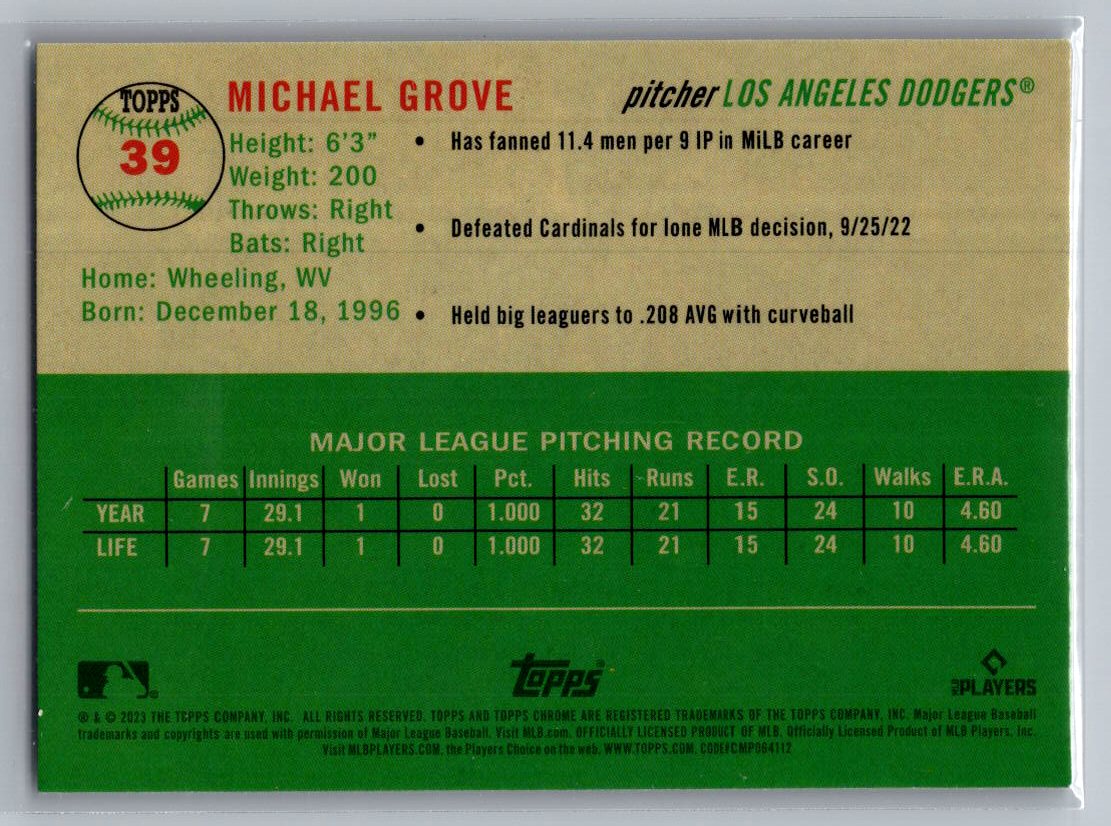 2023 Topps Chrome Platinum Anniversary #39 Michael Grove