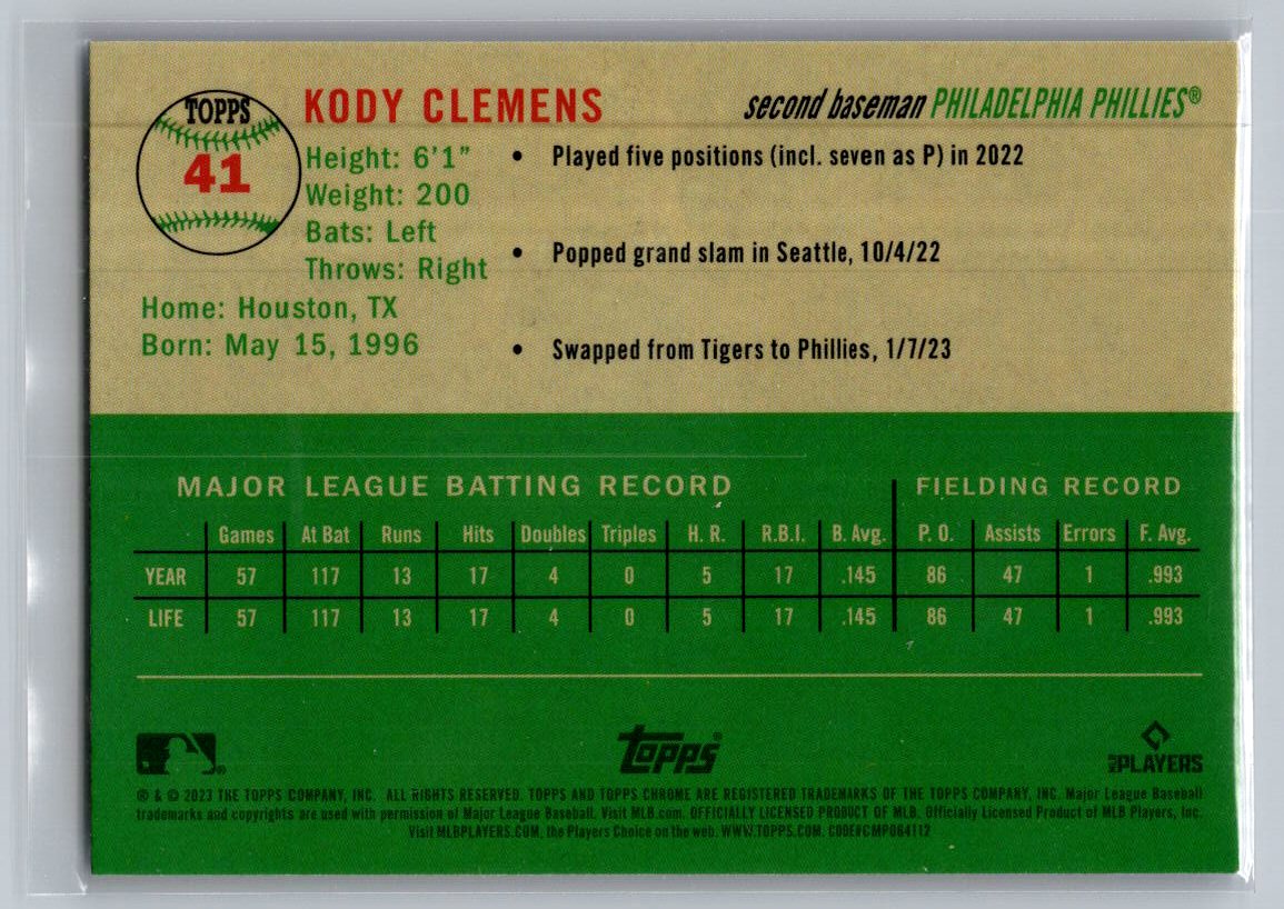 2023 Topps Chrome Platinum Anniversary #41 Kody Clemens