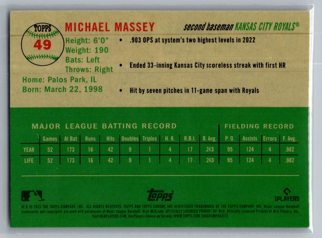 2023 Topps Chrome Platinum Anniversary #49 Michael Massey
