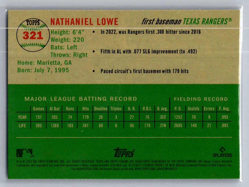 2023 Topps Chrome Platinum Anniversary #321 Nathaniel Lowe
