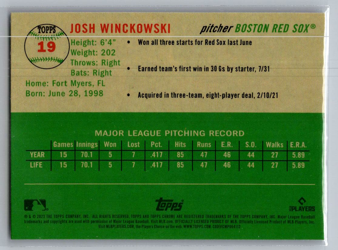 2023 Topps Chrome Platinum Anniversary #19 Josh Winckowski