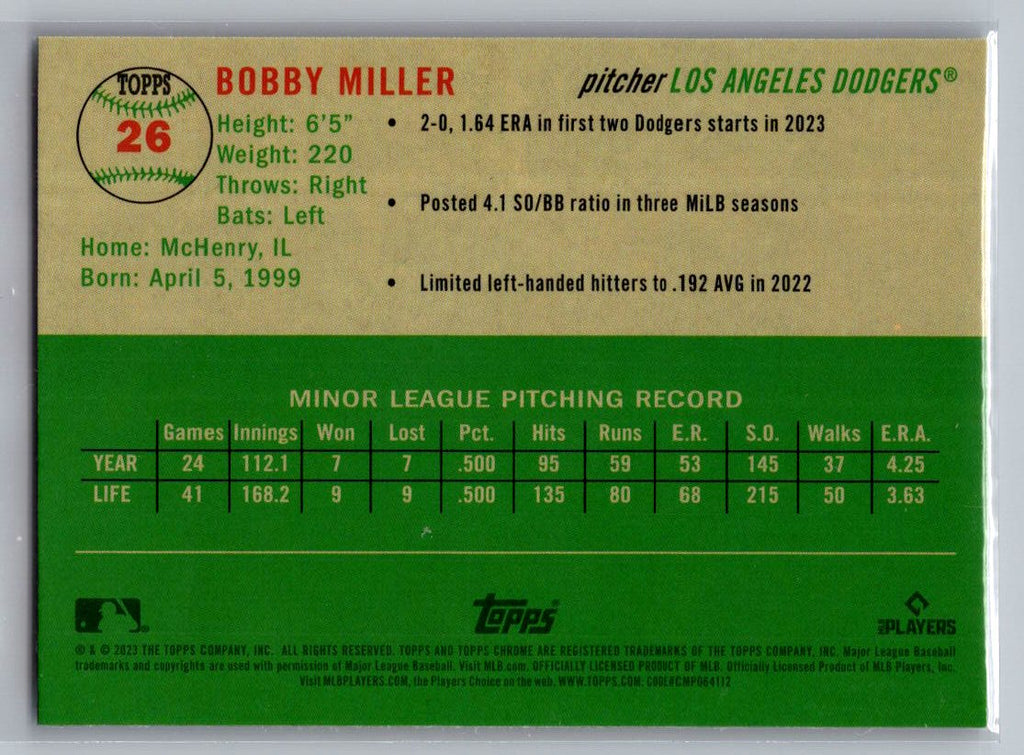 2023 Topps Chrome Platinum Anniversary #26 Bobby Miller