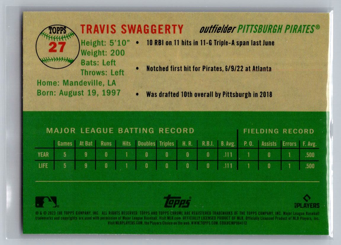 2023 Topps Chrome Platinum Anniversary #27 Travis Swaggerty