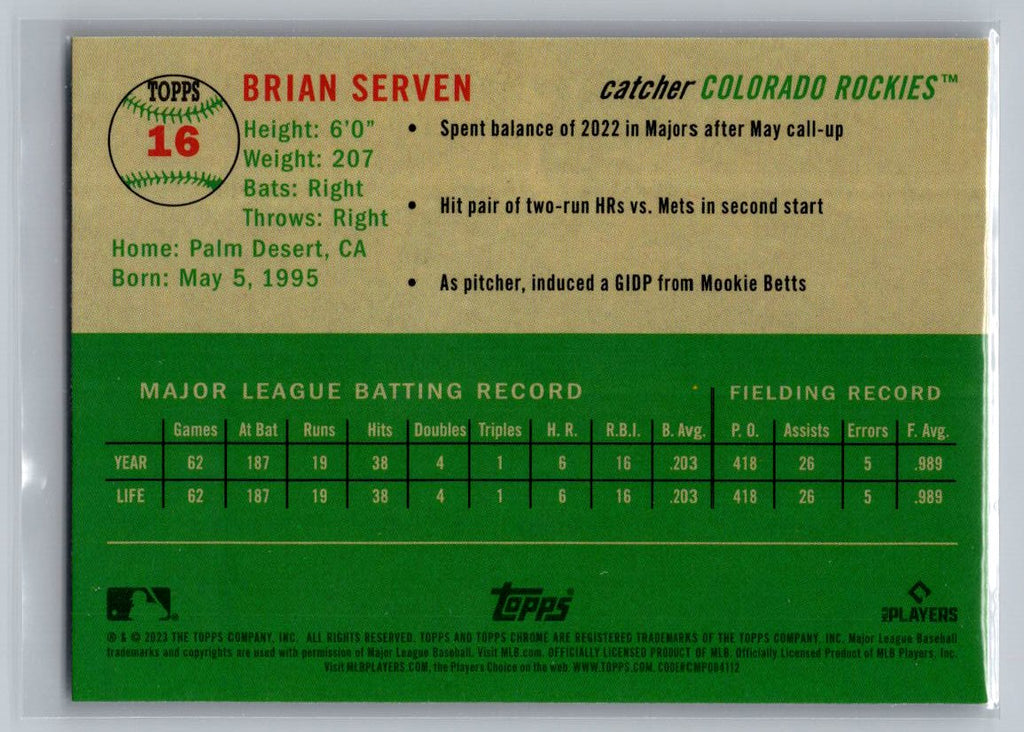 2023 Topps Chrome Platinum Anniversary #16 Brian Serven