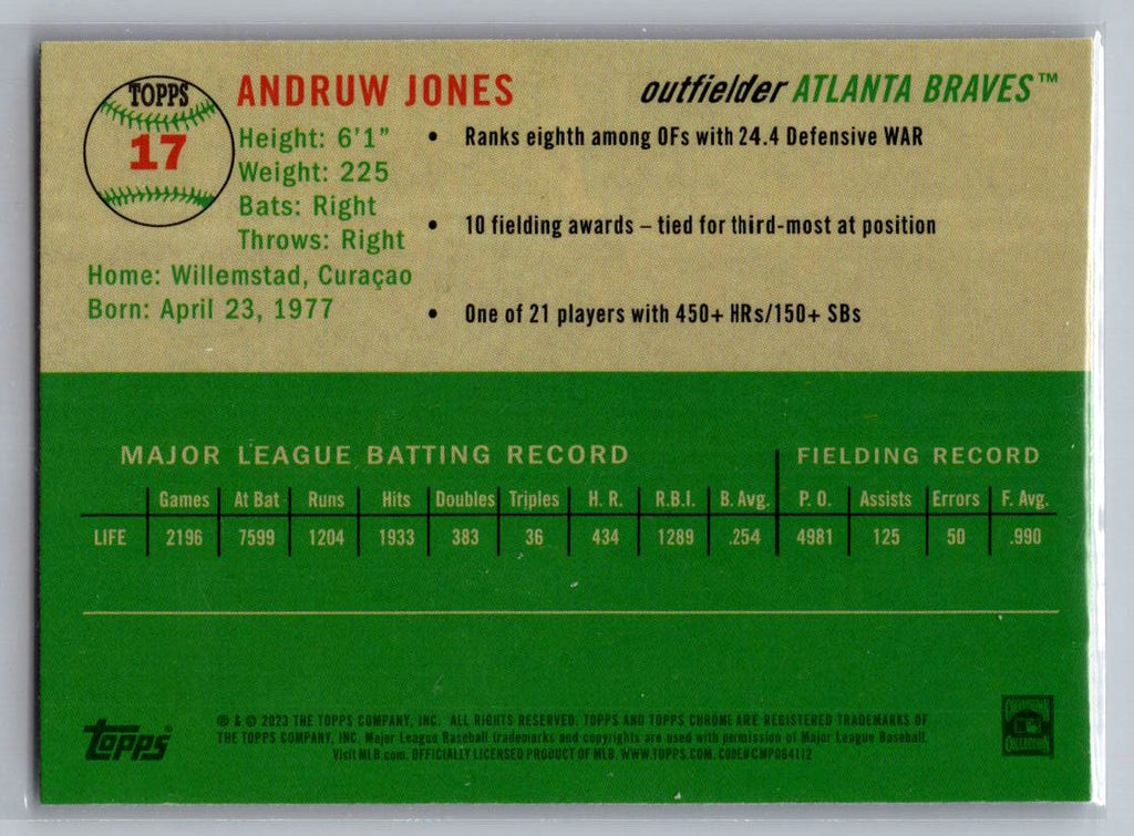 2023 Topps Chrome Platinum Anniversary #17 Andruw Jones