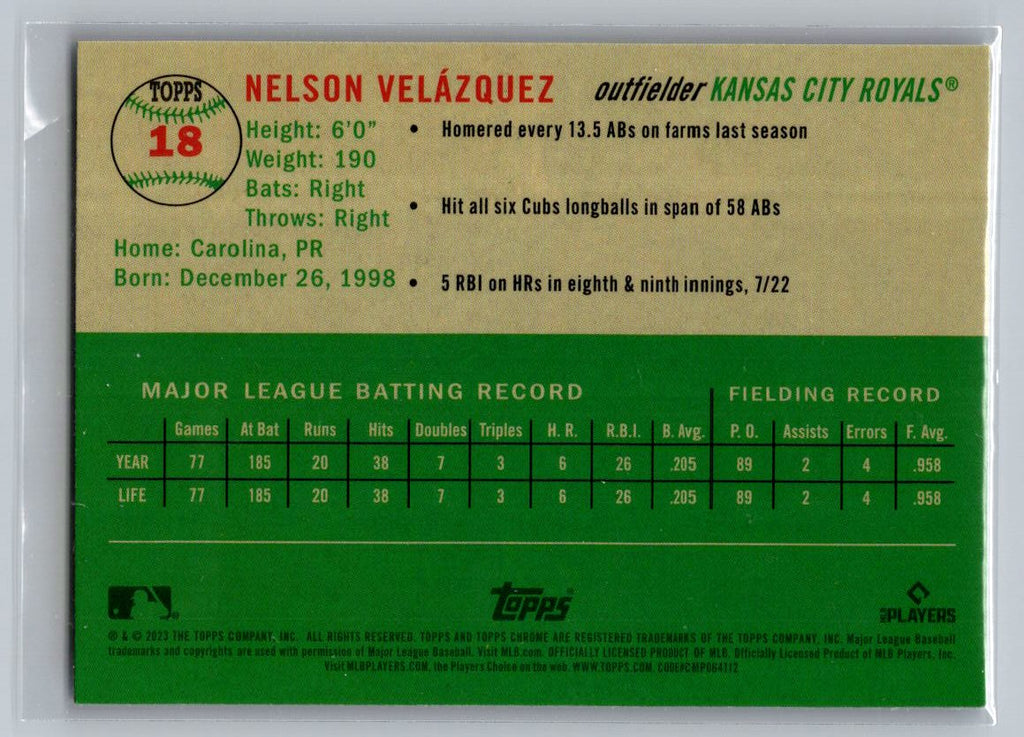 2023 Topps Chrome Platinum Anniversary #18 Nelson Velázquez