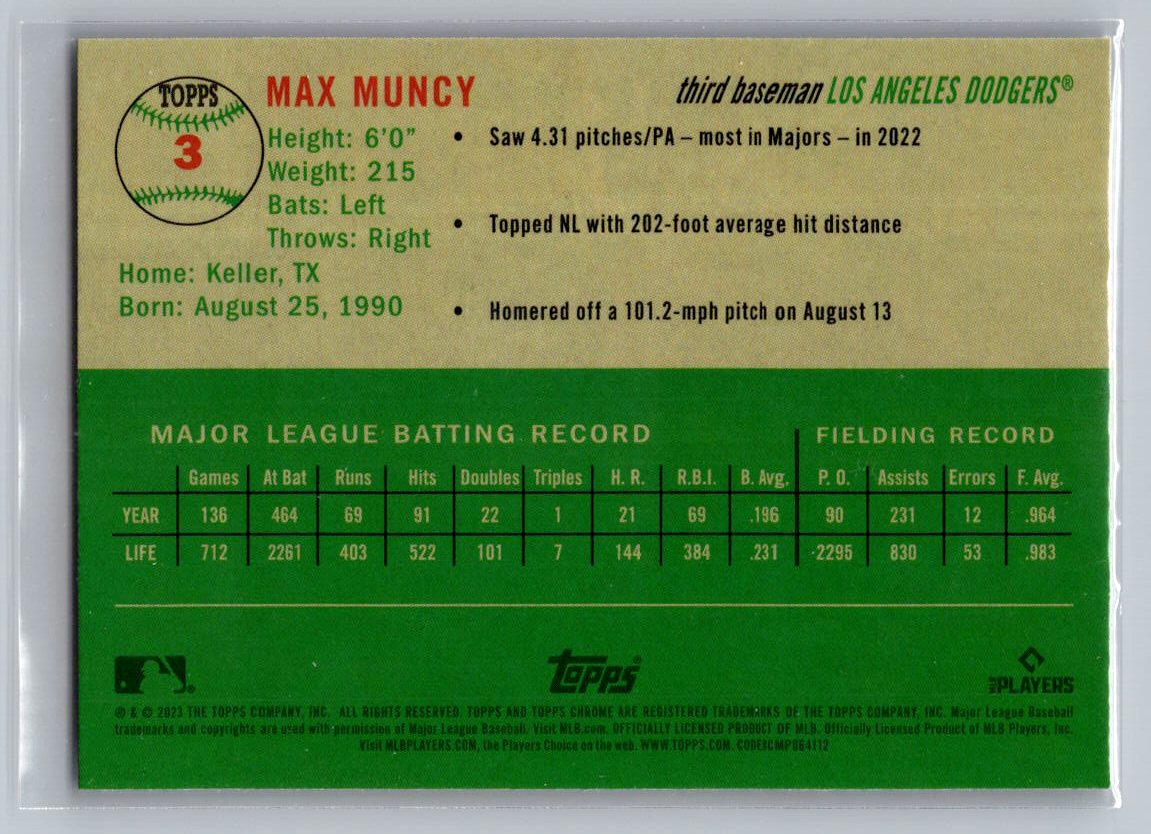 2023 Topps Chrome Platinum Anniversary #3 Max Muncy