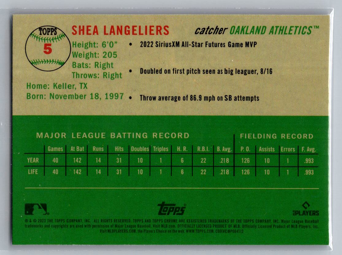 2023 Topps Chrome Platinum Anniversary #5 Shea Langeliers