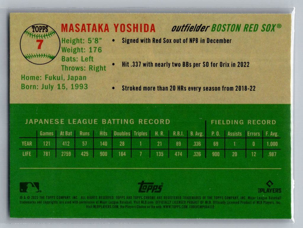 2023 Topps Chrome Platinum Anniversary #7 Masataka Yoshida