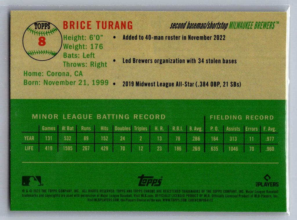 2023 Topps Chrome Platinum Anniversary #8 Brice Turang