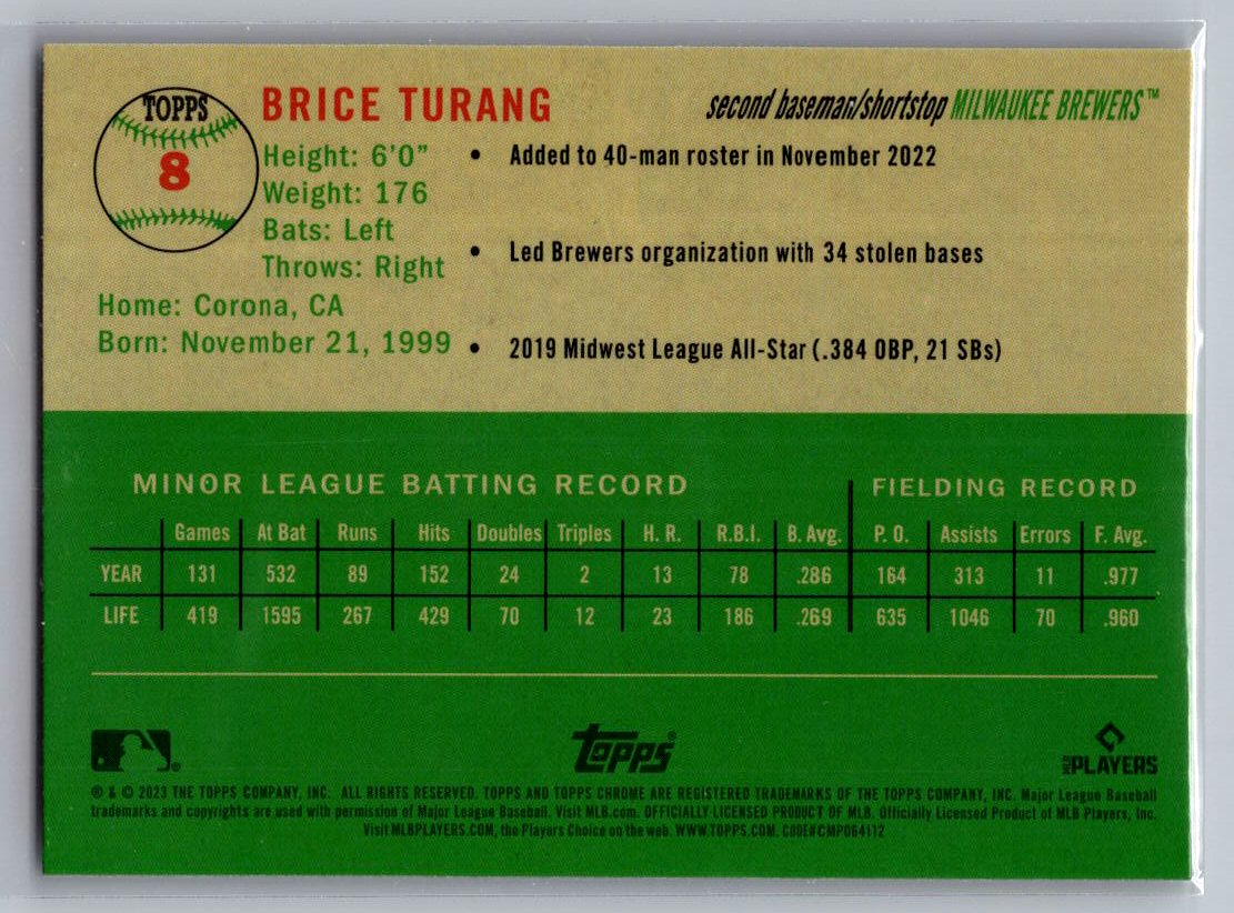 2023 Topps Chrome Platinum Anniversary #8 Brice Turang