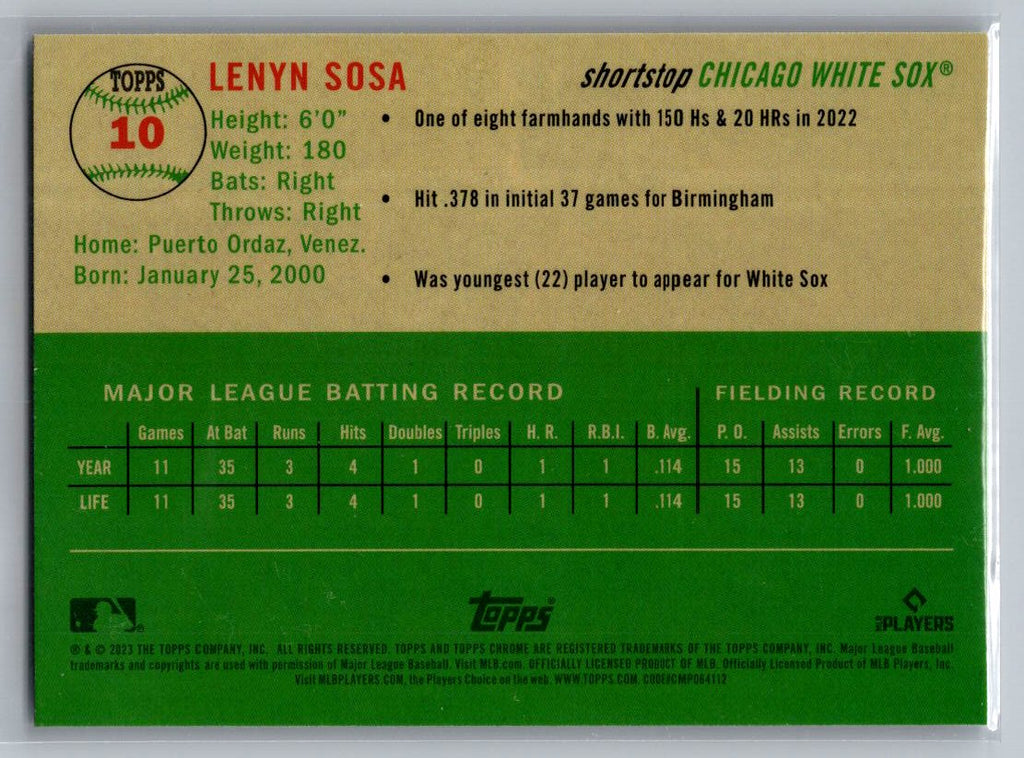 2023 Topps Chrome Platinum Anniversary #10 Lenyn Sosa