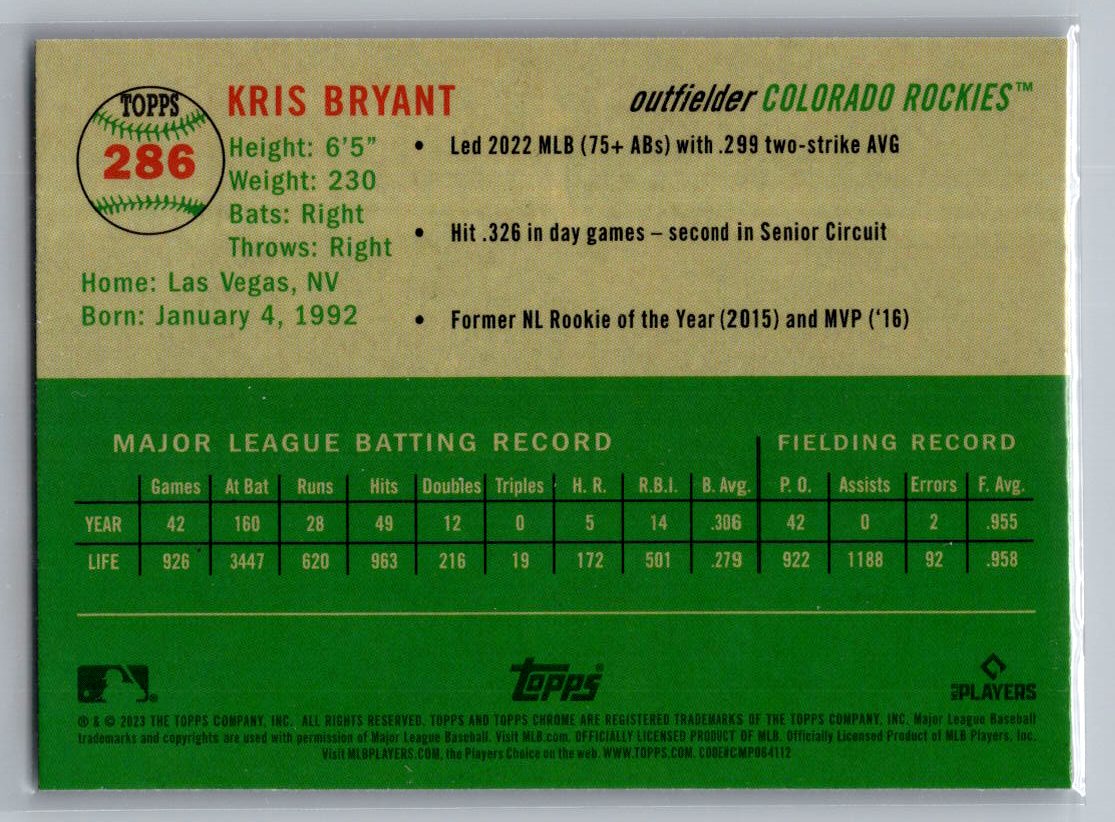 2023 Topps Chrome Platinum Anniversary #286 Kris Bryant