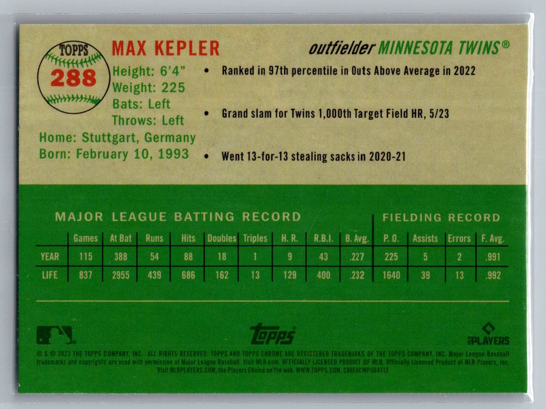 2023 Topps Chrome Platinum Anniversary #288 Max Kepler
