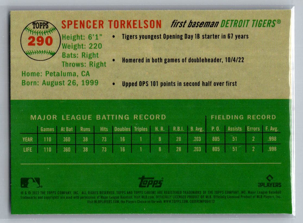 2023 Topps Chrome Platinum Anniversary #290 Spencer Torkelson