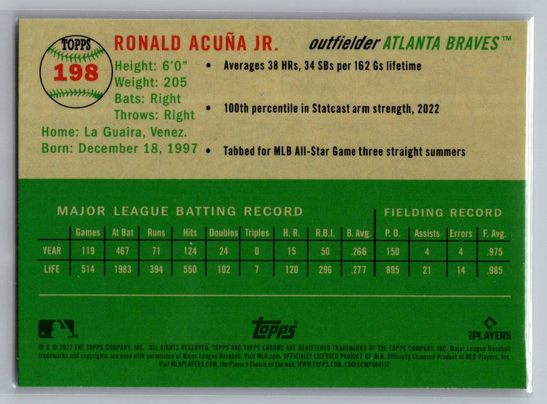 2023 Topps Chrome Platinum Anniversary #198 Ronald Acuña Jr.