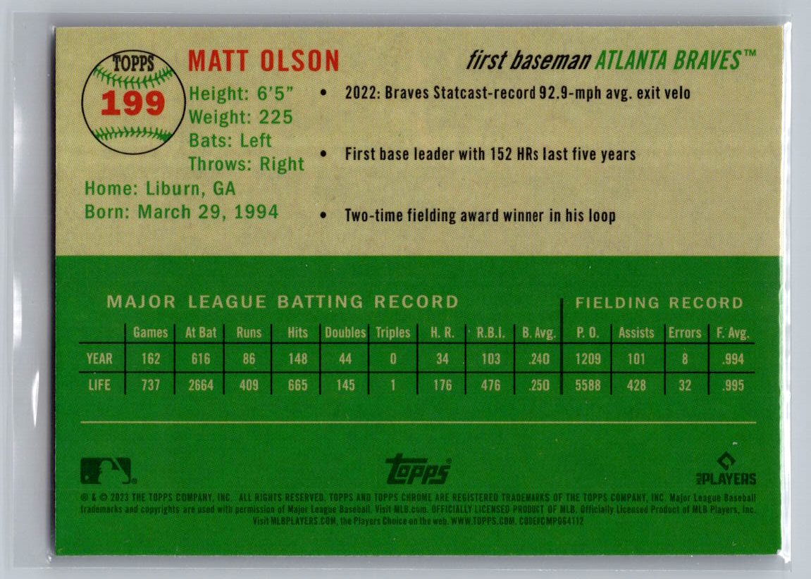 2023 Topps Chrome Platinum Anniversary #199 Matt Olson