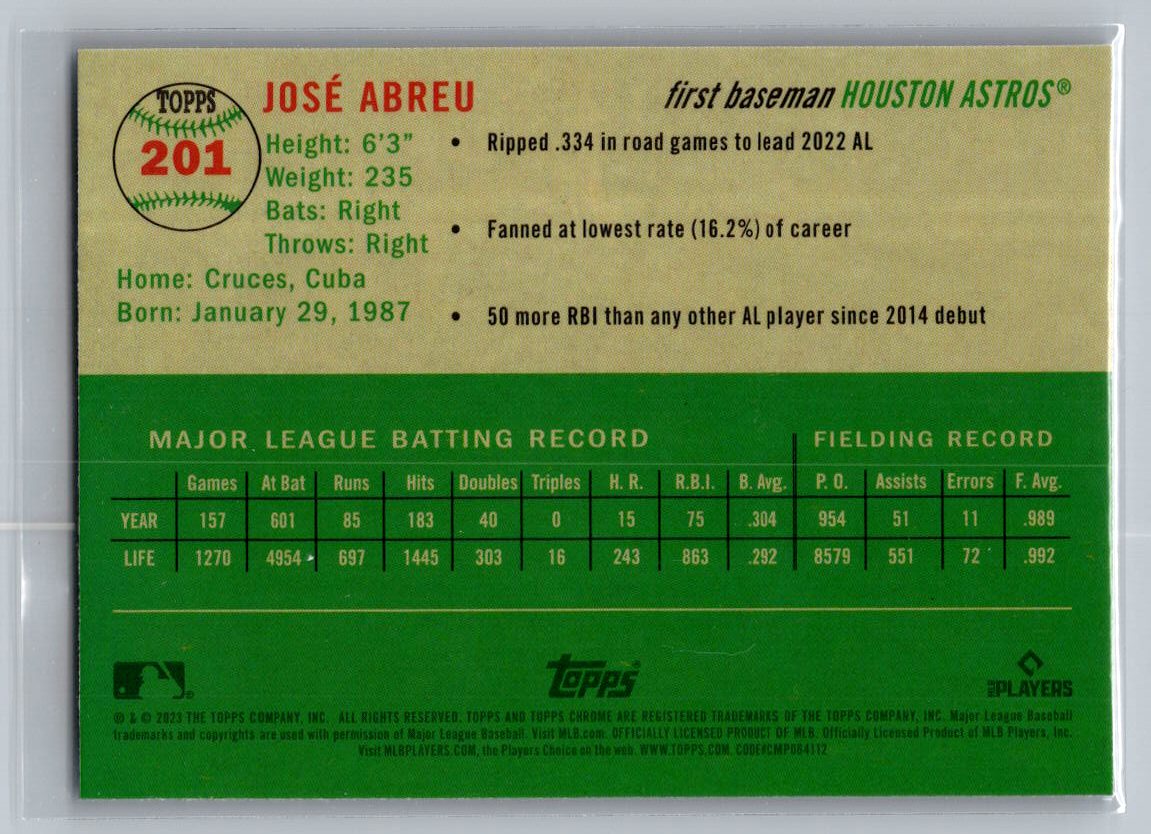 2023 Topps Chrome Platinum Anniversary #201 José Abreu