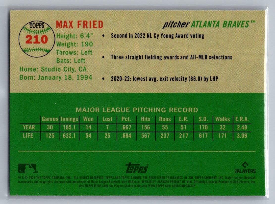 2023 Topps Chrome Platinum Anniversary #210 Max Fried