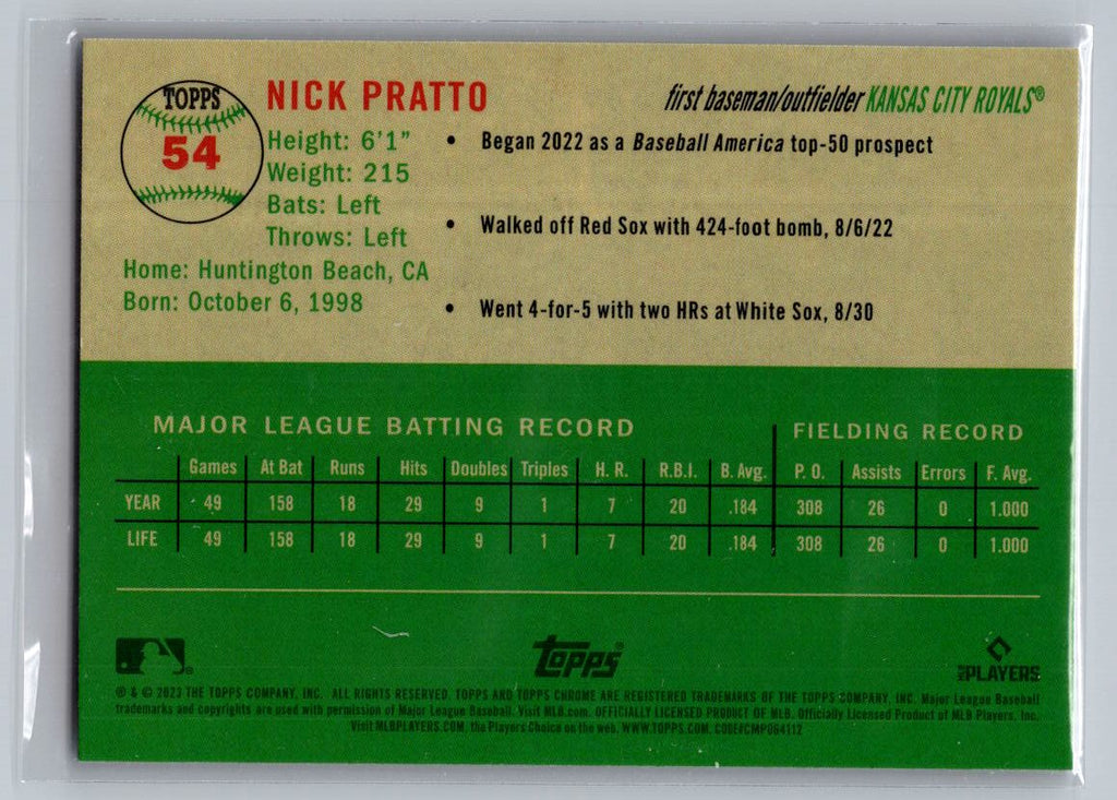 2023 Topps Chrome Platinum Anniversary #54 Nick Pratto