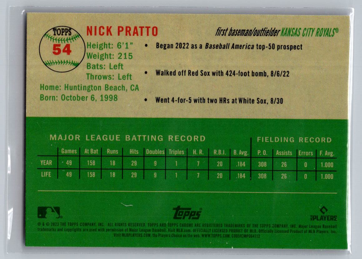 2023 Topps Chrome Platinum Anniversary #54 Nick Pratto