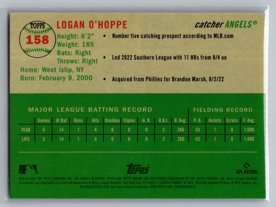 2023 Topps Chrome Platinum Anniversary #158 Logan O'Hoppe