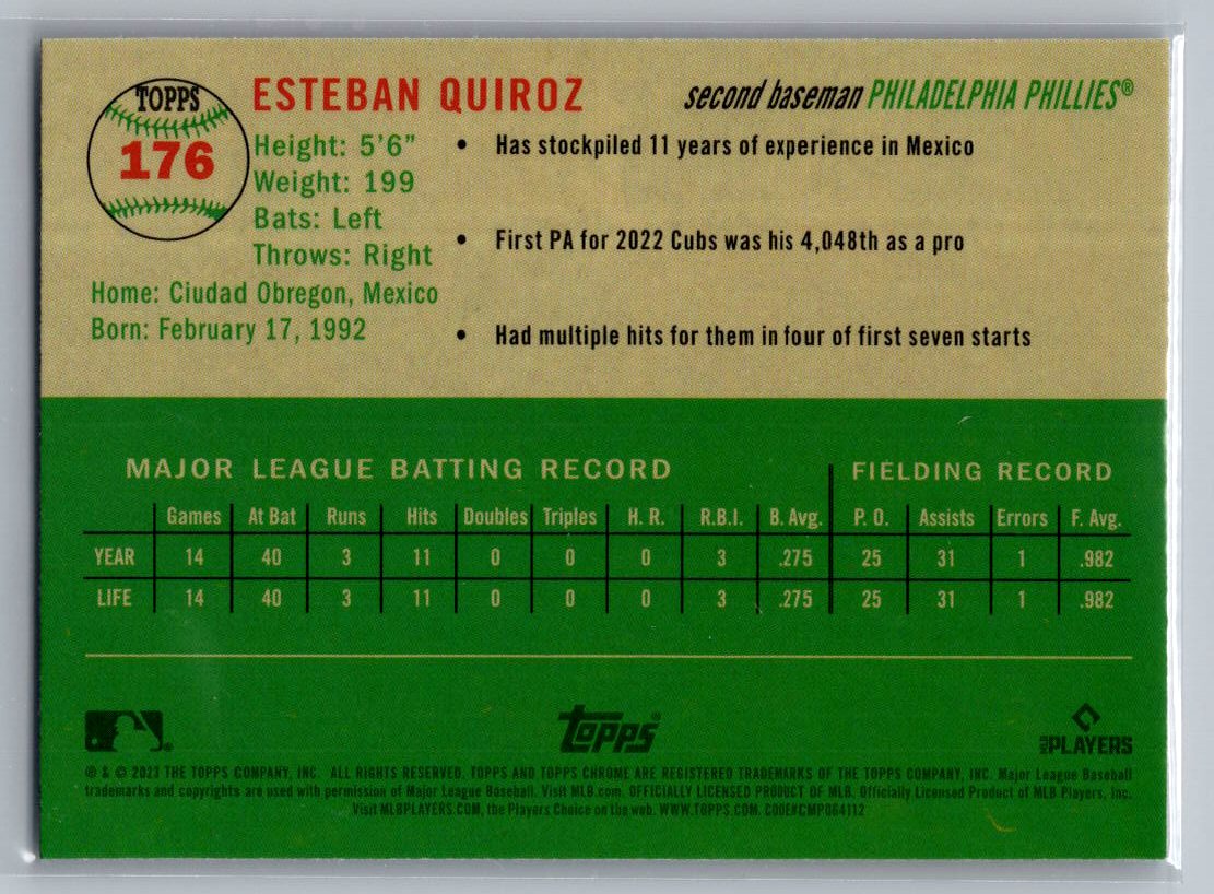 2023 Topps Chrome Platinum Anniversary #176 Esteban Quiroz