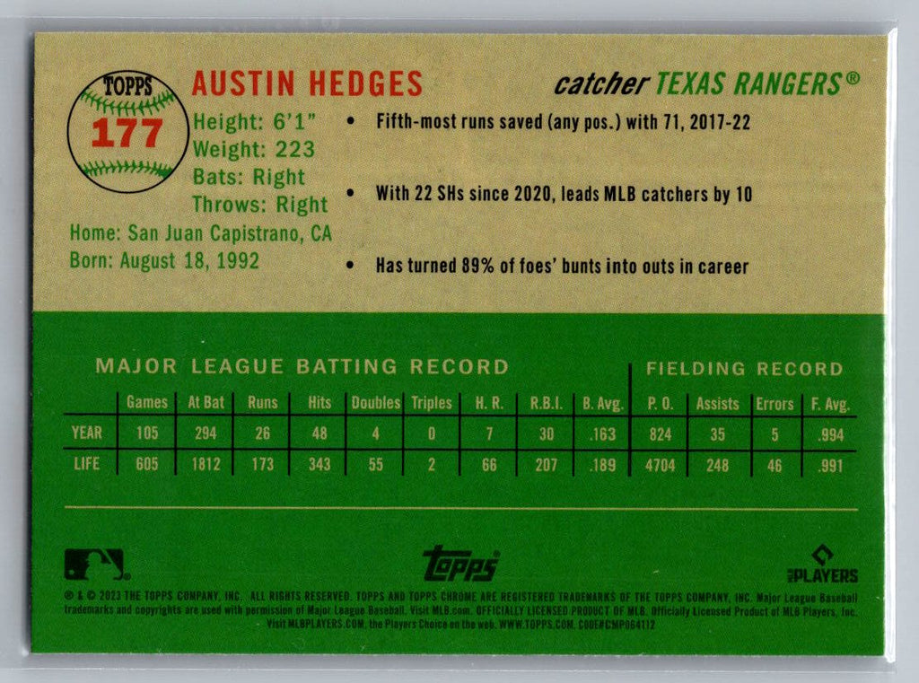 2023 Topps Chrome Platinum Anniversary #177 Austin Hedges
