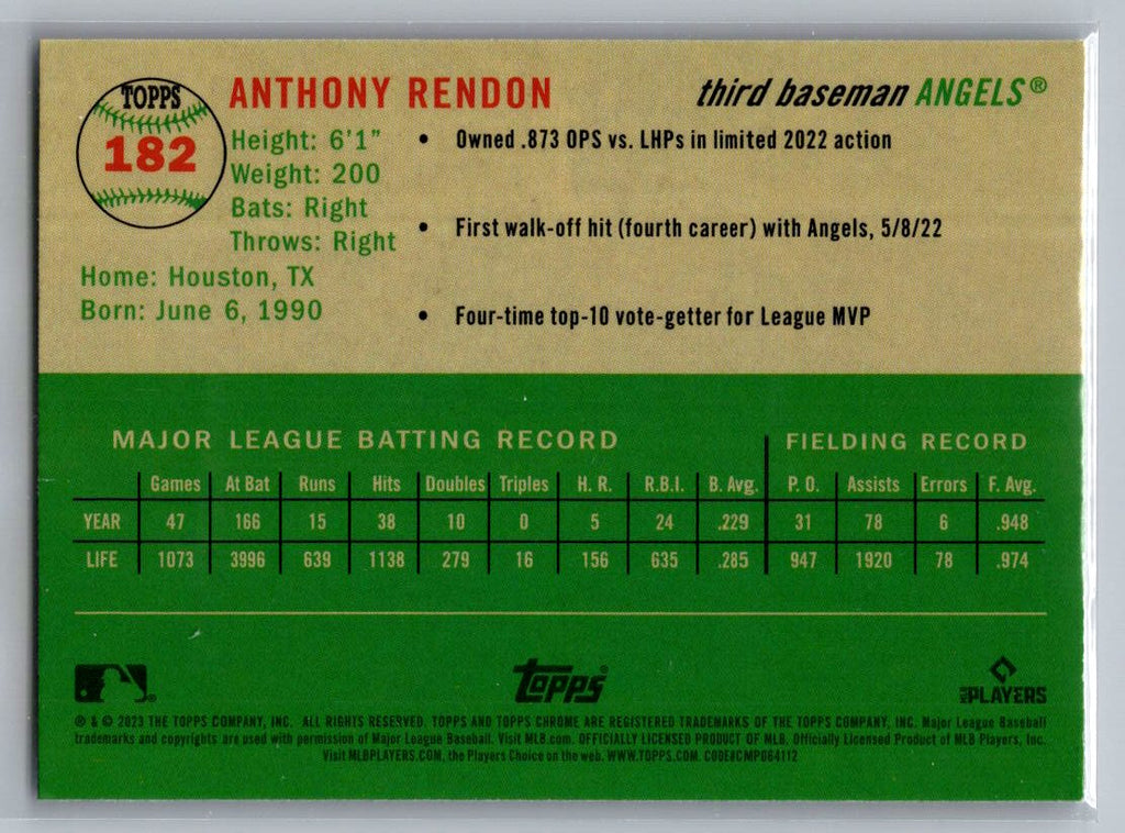 2023 Topps Chrome Platinum Anniversary #182 Anthony Rendon