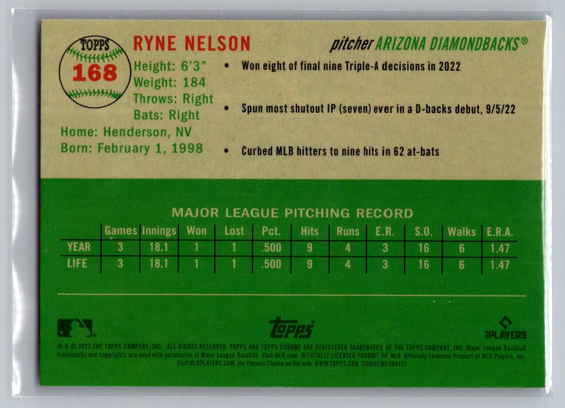 2023 Topps Chrome Platinum Anniversary #168 Ryne Nelson