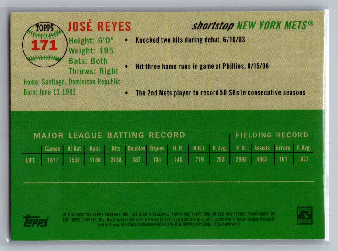 2023 Topps Chrome Platinum Anniversary #171 Jose Reyes