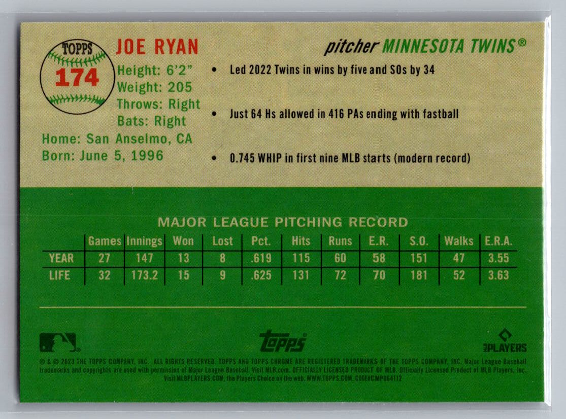 2023 Topps Chrome Platinum Anniversary #174 Joe Ryan