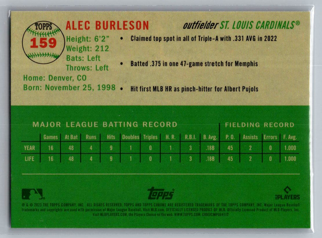 2023 Topps Chrome Platinum Anniversary #159 Alec Burleson