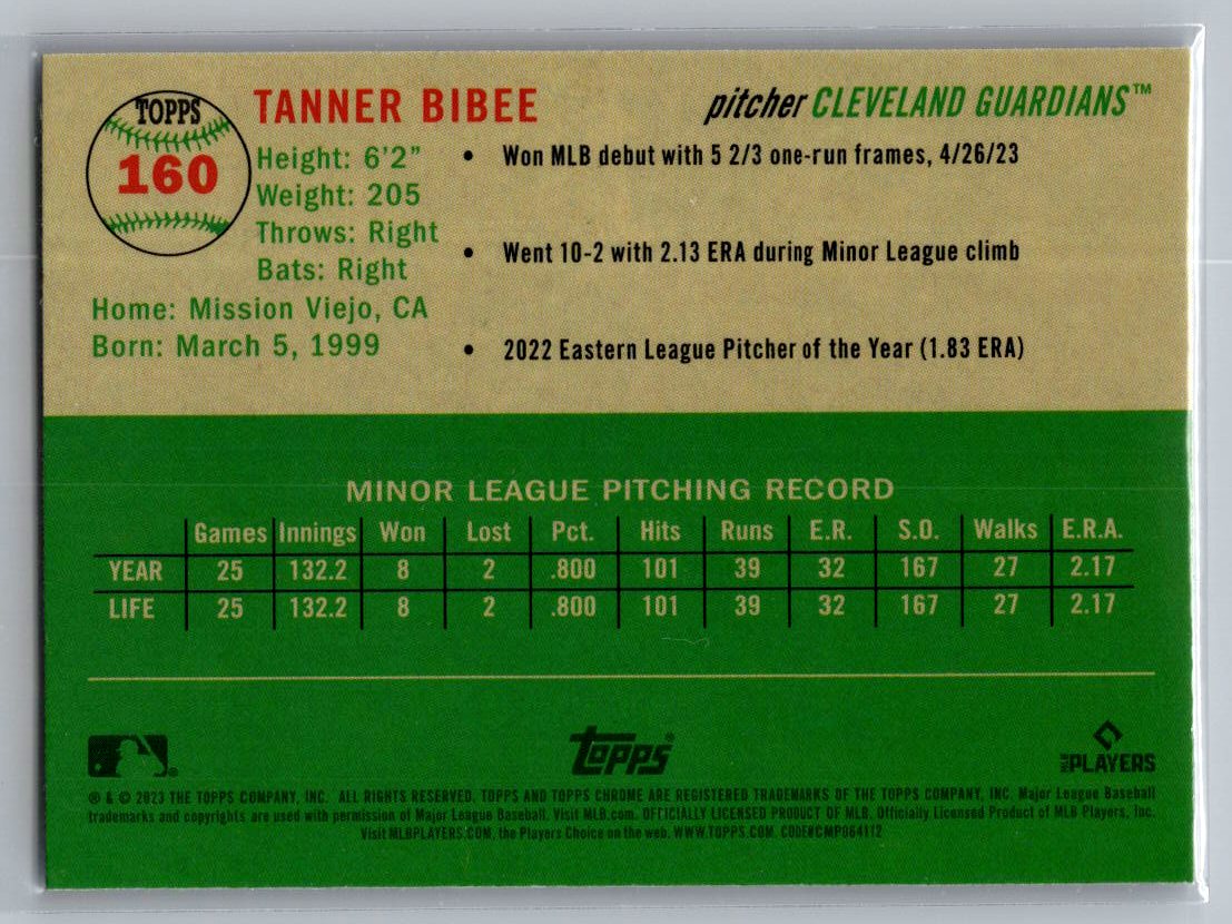 2023 Topps Chrome Platinum Anniversary #160 Tanner Bibee