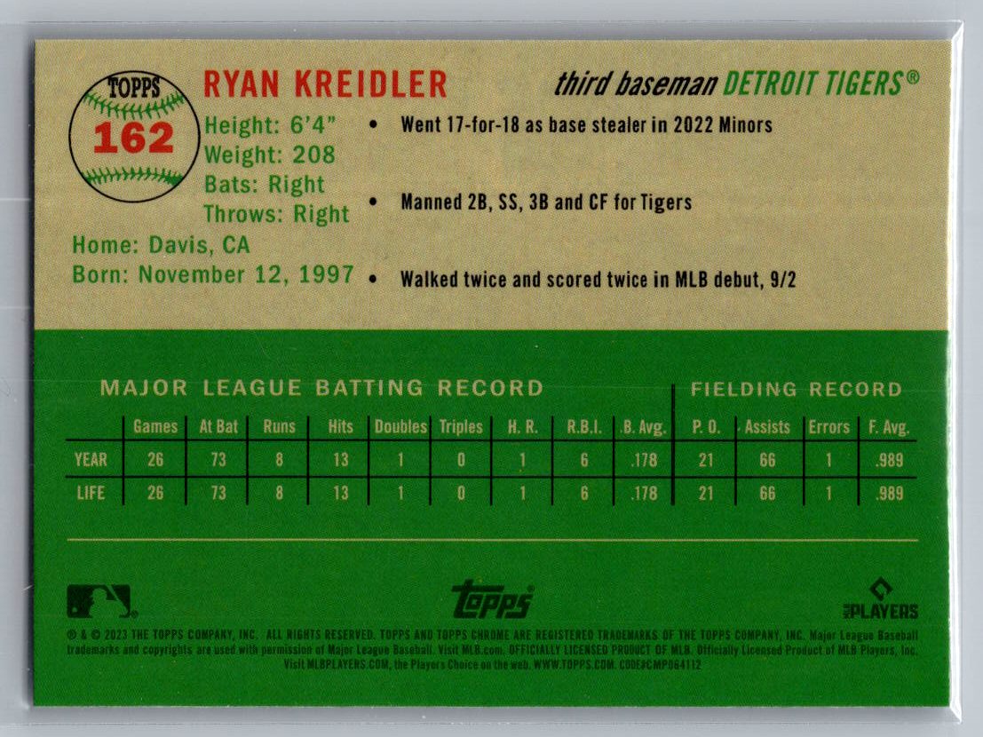 2023 Topps Chrome Platinum Anniversary #162 Ryan Kreidler