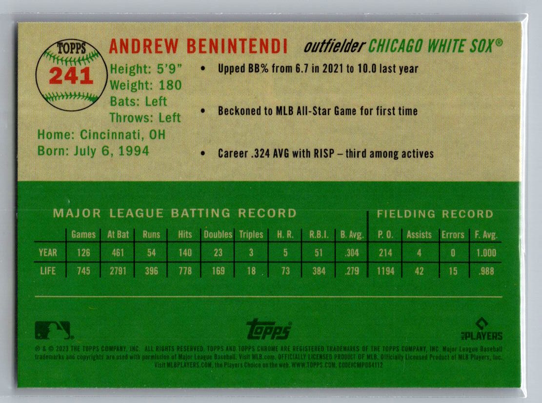2023 Topps Chrome Platinum Anniversary #241 Andrew Benintendi