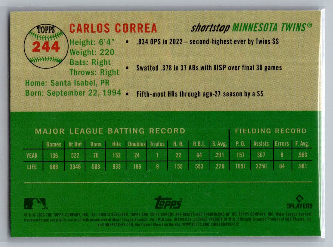 2023 Topps Chrome Platinum Anniversary #244 Carlos Correa