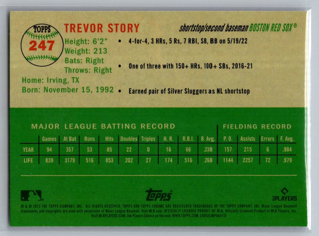 2023 Topps Chrome Platinum Anniversary #247 Trevor Story
