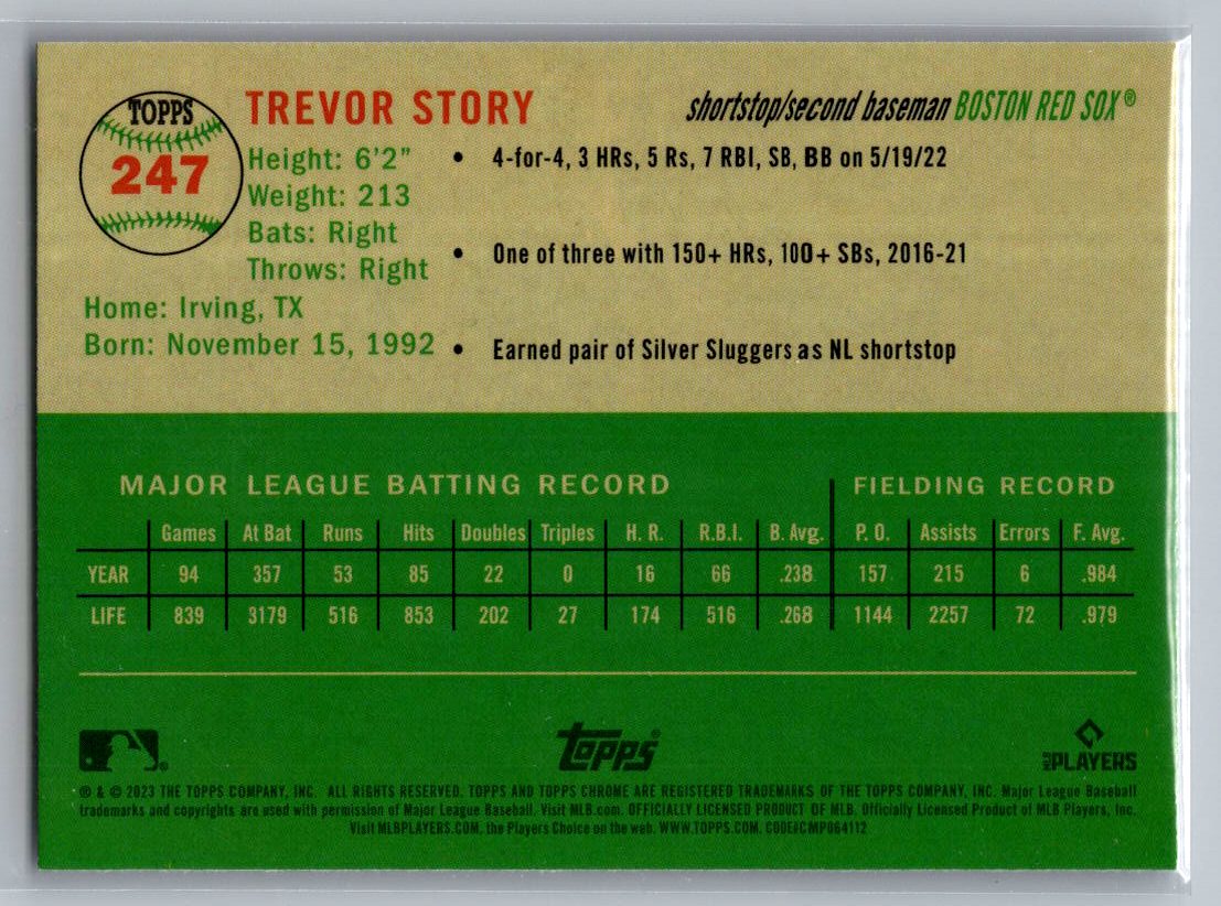2023 Topps Chrome Platinum Anniversary #247 Trevor Story