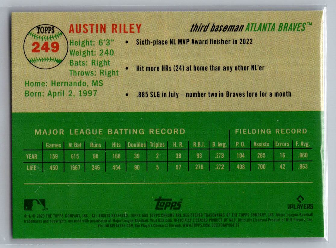 2023 Topps Chrome Platinum Anniversary #249 Austin Riley