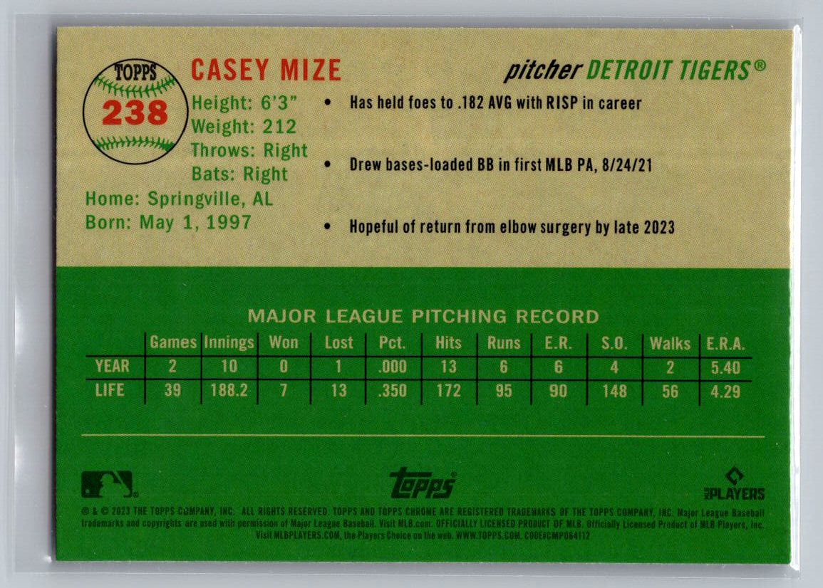 2023 Topps Chrome Platinum Anniversary #238 Casey Mize