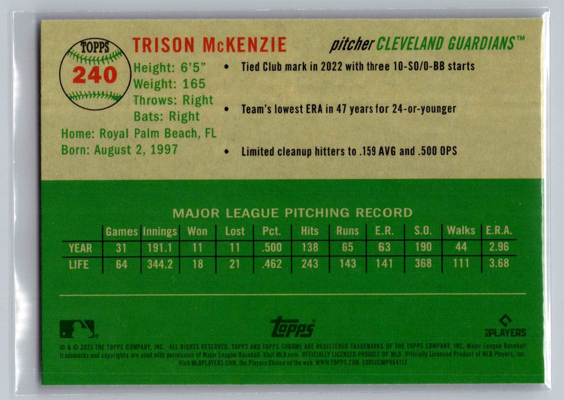 2023 Topps Chrome Platinum Anniversary #240 Triston McKenzie