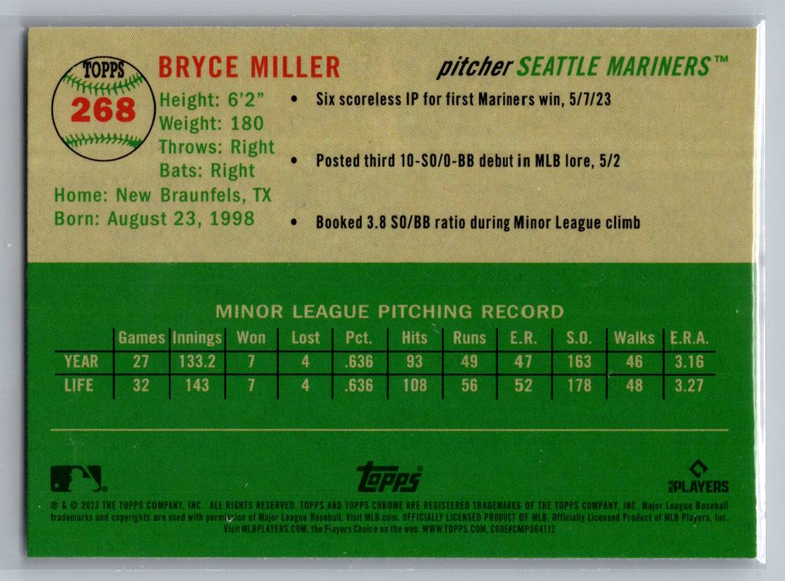 2023 Topps Chrome Platinum Anniversary #268 Bryce Miller