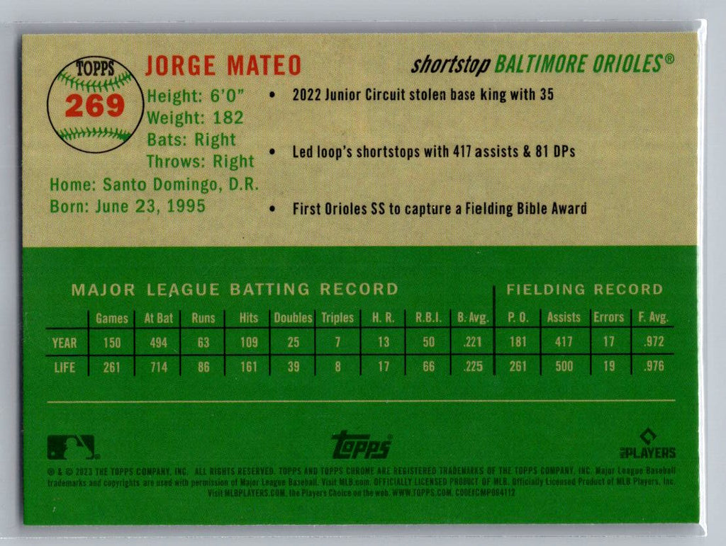 2023 Topps Chrome Platinum Anniversary #269 Jorge Mateo