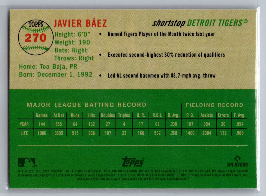 2023 Topps Chrome Platinum Anniversary #270 Javier Báez